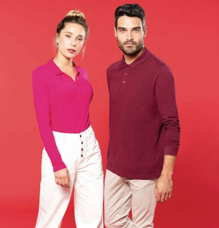 Lekka damska koszulka polo z długimi rękawami Lekka damska koszulka polo z długimi rękawami