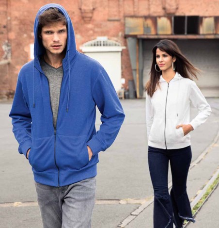 Męska organiczna rozpinana bluza z kapturem