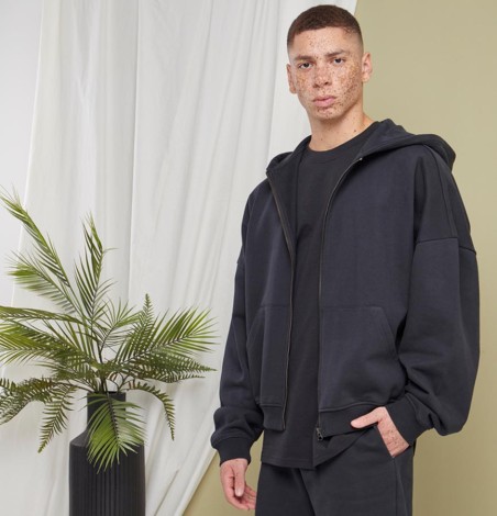 Rozpinana ultra gruba bluza męska z kapturem 90's