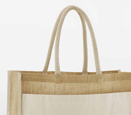 Duża torba z krochmalonej juty z kieszenią z bawełny WESTFORD MILL®