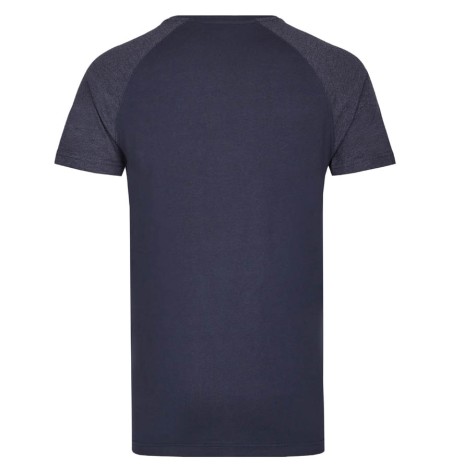 Wydłużony męski melanżowy T-shirt bejsbolowy