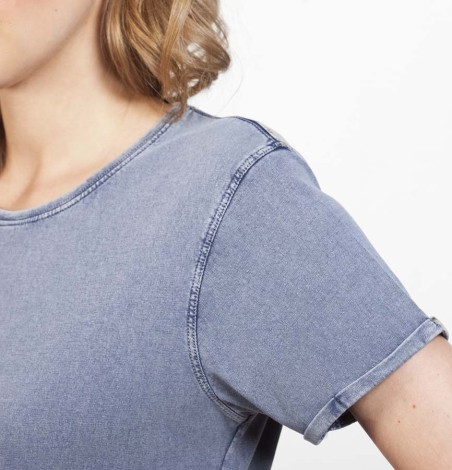 Damski T-shirt Husky z efektem jeansowym Damski T-shirt Husky z efektem jeansowym
