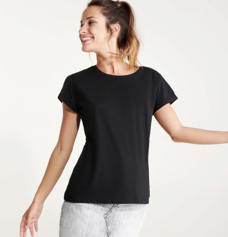 Damski T-shirt z podwiniętymi rękawami Damski T-shirt z podwiniętymi rękawami