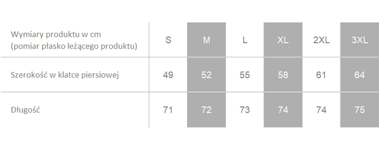 Producent dopuszcza różnice w wymiarach produktu do +/- 3,5%. Producent dopuszcza różnice w wymiarach produktu do +/- 3,5%.