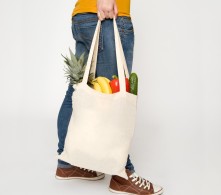 COTTON BAG, NATURAL, LONG HANDLES, BASIC XT104 21Z.PW.675