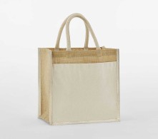 COTTON POCKET NATURAL STARCHED JUTE MIDI TOTE W483 21Z.WM.740
